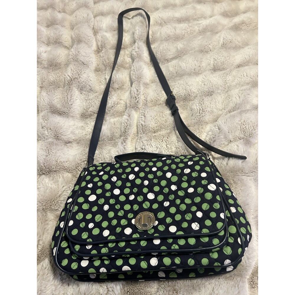 Vera Bradley Shoulder Bag Purse Navy And Green